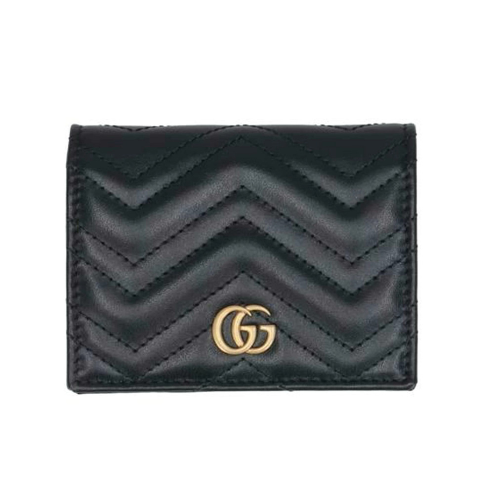 GUCCI GG Marmont Double GG Wallet Black